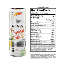 Load image into Gallery viewer, CELSIUS Sparkling Energy Drink, Tropical Vibe, 12oz (Pack of 12)