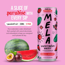 Load image into Gallery viewer, Mela Watermelon Water, Passionfruit, 330ml / 11.15 oz (Pack of 12)