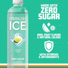 Load image into Gallery viewer, Sparkling Ice Flavored Sparkling Water, Lemon Lime, 17 oz (Pack of 12)