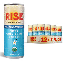 Load image into Gallery viewer, RISE Brewing Co. Nitro Cold Brew Coffee, Oat Milk Vanilla, 7 fl. oz. Cans (Pack of 12)