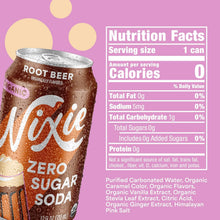 Load image into Gallery viewer, Nixie Organic Zero Sugar Soda, Root Beer, 12oz (Pack of 12)