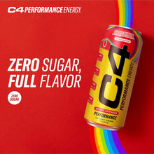 Load image into Gallery viewer, Cellucor C4 Performance Zero Sugar Energy Drink, Cosmic Rainbow, 16oz (Pack of 12)