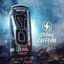 Load image into Gallery viewer, C4 Ultimate Sugar-Free Energy Drink, Sour Blue Razzilla, 16oz (Pack of 12)