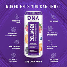 Load image into Gallery viewer, HydraDNA Collagen Infused Sparkling Drink, Berry Punch, 12oz (Pack of 12)