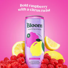 Load image into Gallery viewer, Bloom Sparkling Energy Drink, Raspberry Lemon, 12oz (Pack of 12)