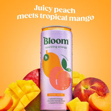 Load image into Gallery viewer, Bloom Sparkling Energy Drink, Peach Mango, 12oz (Pack of 12)