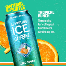 Load image into Gallery viewer, Sparkling ICE Sparkling Water with Caffeine, Tropical Punch, 16oz Cans (Pack Of 12)