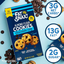 Load image into Gallery viewer, Fat Snax Almond Flour Cookies, Chocolate Chip, 5oz (Pack of 6)