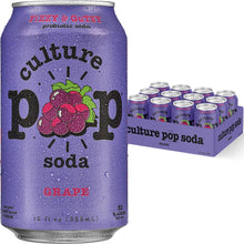 Load image into Gallery viewer, Culture Pop Sparkling Probiotic Soda, Grape, 12oz (Pack of 12)