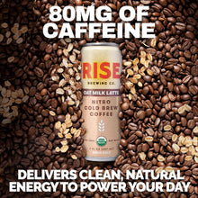 Load image into Gallery viewer, RISE Brewing Co. Nitro Cold Brew Coffee, Oat Milk Latte, 7 fl. oz. Cans (Pack of 12)