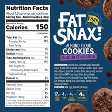 Load image into Gallery viewer, Fat Snax Almond Flour Cookies, Double Chocolate, 5oz (Pack of 6)