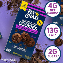 Load image into Gallery viewer, Fat Snax Almond Flour Cookies, Double Chocolate, 5oz (Pack of 6)