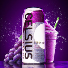Load image into Gallery viewer, CELSIUS ESSENTIALS Sparkling Energy Drink, Grape Slush, 16oz (Pack of 12)