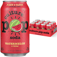 Load image into Gallery viewer, Culture Pop Sparkling Probiotic Soda, Watermelon Lime, 12oz (Pack of 12)