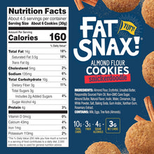 Load image into Gallery viewer, Fat Snax Almond Flour Cookies, Snickerdoodle, 5oz (Pack of 6)