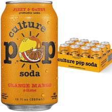 Load image into Gallery viewer, Culture Pop Sparkling Prebiotic Soda, Orange Mango, 12oz (Pack of 12)