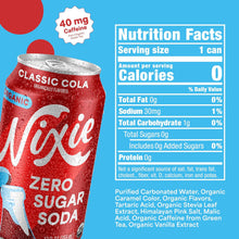 Load image into Gallery viewer, Nixie Organic Zero Sugar Soda, Classic Cola, 12oz (Pack of 12)