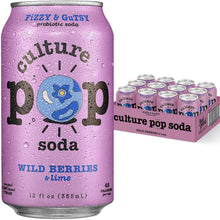 Load image into Gallery viewer, Culture Pop Sparkling Probiotic Soda, Wild Berries, 12oz (Pack of 12)