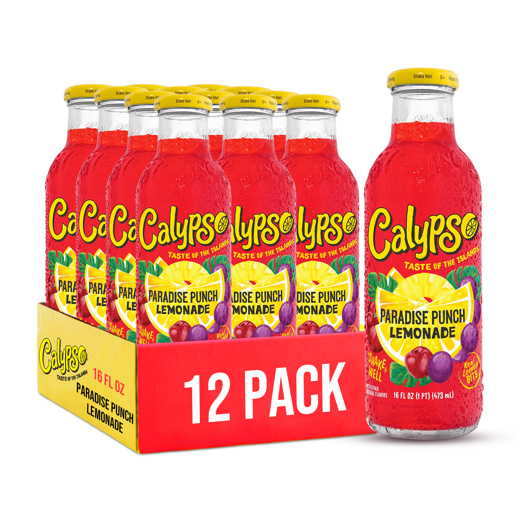 Calypso Lemonade, Paradise Punch, 16oz (Pack of 12) – Oasis Snacks