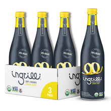 Load image into Gallery viewer, Ingrilli 100% Organic Lemon Juice, 16.9 Fl Oz Glass Bottle - Multi Pack