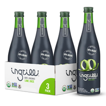 Load image into Gallery viewer, Ingrilli 100% Organic Lime Juice, 16.9 Fl Oz Glass Bottle - Multi Pack