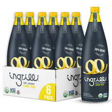 Load image into Gallery viewer, Ingrilli 100% Organic Lemon Juice, 33.8 Fl Oz Glass Bottle - Multi Pack