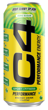 Load image into Gallery viewer, Cellucor C4 Performance Zero Sugar Energy Drink, Sour Gummy Splash, 16oz (Pack of 12)