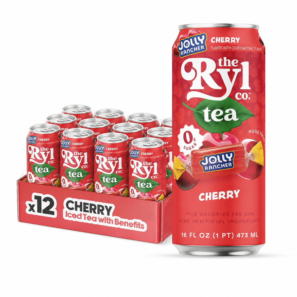 RYL Iced Tea, Jolly Rancher Cherry, 16oz (Pack of 12) – Oasis Snacks