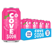 Load image into Gallery viewer, Cove Soda Probiotic Soft Drink, Raspberry, 12oz (Pack of 12)