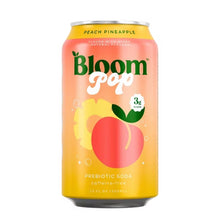 Load image into Gallery viewer, Bloom Pop Prebiotic Soda, Peach Pinapple, 12oz (Pack of 12)