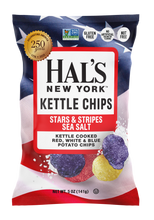 Load image into Gallery viewer, Hal's New York Kettle Cooked Potato Chips, Stars and Stripes Sea Salt, 5oz Bag - Multi Pack