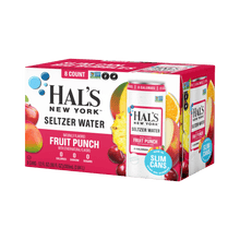 Load image into Gallery viewer, Hal's New York Seltzer Water, Fruit Punch, 12oz Slim Cans (Pack of 24)