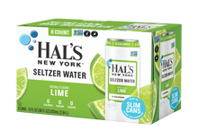 Load image into Gallery viewer, Hal's New York Seltzer Water, Lime, 12oz Slim Cans (Pack of 24)