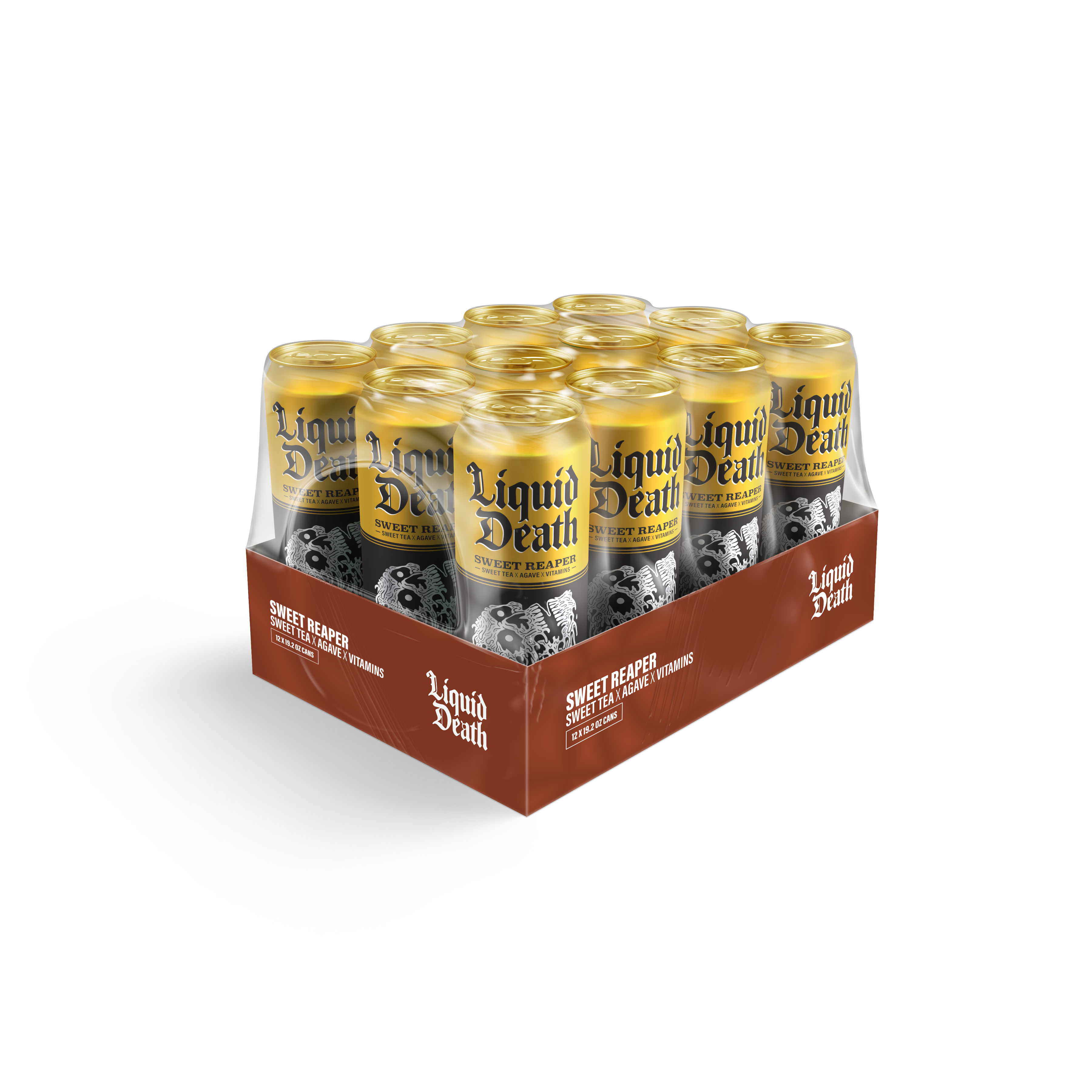 Liquid Death Flavored Tea 19.2oz SWEET REAPER 12 Pack BIG CANS
