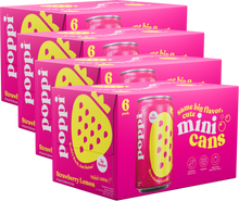 Load image into Gallery viewer, Poppi Prebiotic Soda, Strawberry Lemon, 7.5oz Mini Cans - Multi-Pack