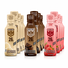 Muscle Milk 26g Protein Shake, 3 Flavor Variety, 14 Fl Oz (Pack of 12)