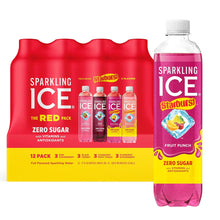 Load image into Gallery viewer, Sparkling Ice Naturally Flavored Sparkling Water, Red Pack Starburst 4 Flavor Variety, 17 oz (Pack of 12)