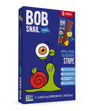 Load image into Gallery viewer, BOB SNAIL Fruit Leather Stripes, Apple Pear Blueberry, 0.49oz - 6 Stipes Per Box