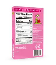 Load image into Gallery viewer, BOB SNAIL Fruit Leather Stripes, Apple Raspberry, 0.49oz - 6 Stipes Per Box