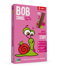 Load image into Gallery viewer, BOB SNAIL Fruit Leather Stripes, Apple Raspberry, 0.49oz - 6 Stipes Per Box