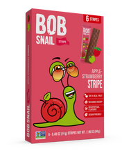 Load image into Gallery viewer, BOB SNAIL Fruit Leather Stripes, Apple Strawberry, 0.49oz - 6 Stipes Per Box