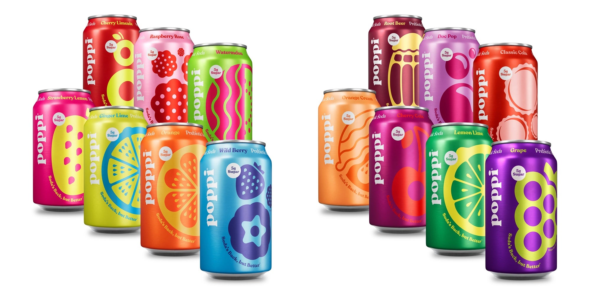 Poppi Prebiotic Soda, Ultimate Variety Pack, 12oz (Pack of 14