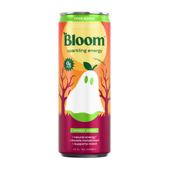 Bloom Sparkling Energy Drink, Pear Scare, 12oz (Pack of 12)