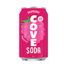Load image into Gallery viewer, Cove Soda Probiotic Soft Drink, Raspberry, 12oz (Pack of 12)
