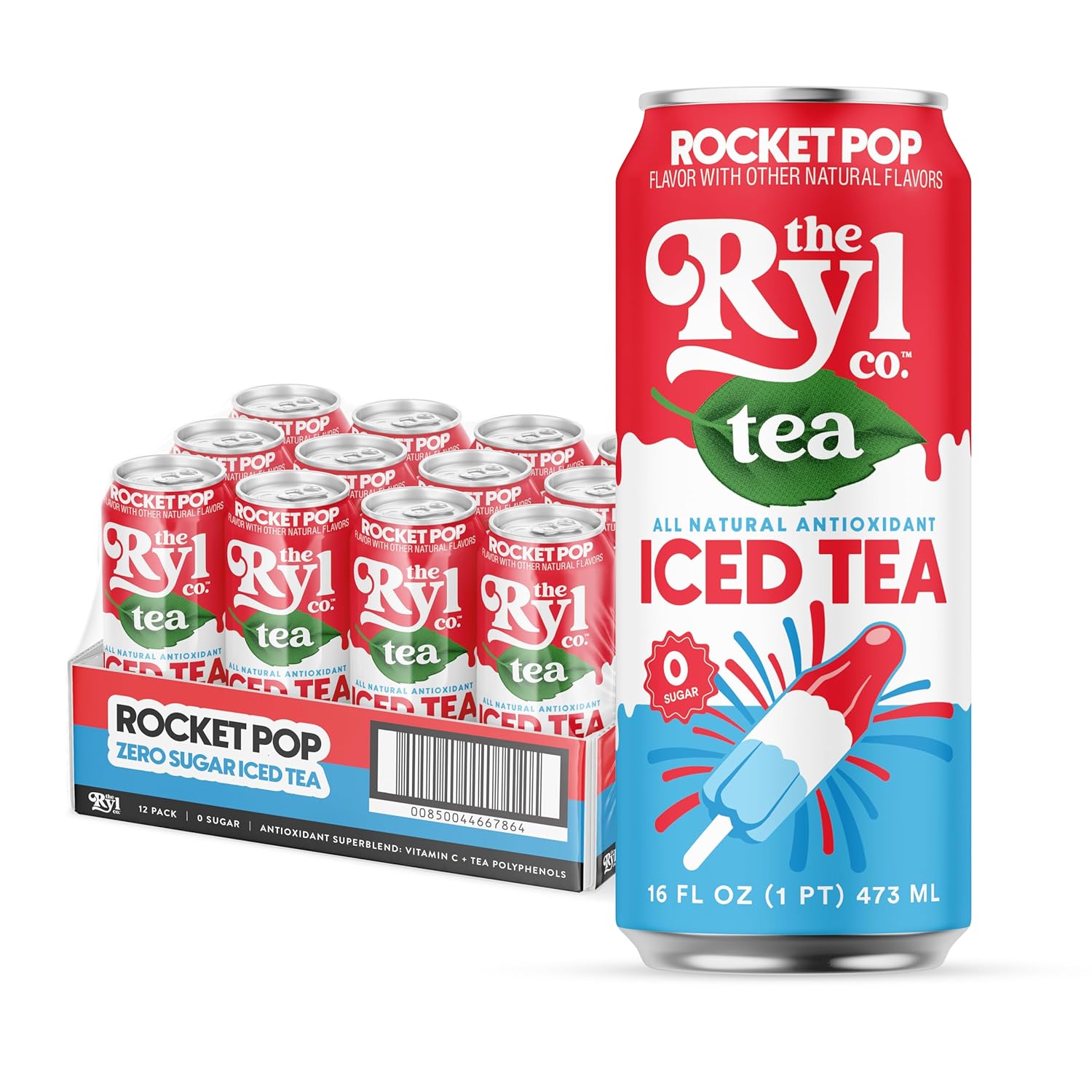 RYL Iced Tea, Rocket Pop, 16oz (Pack of 12) – Oasis Snacks