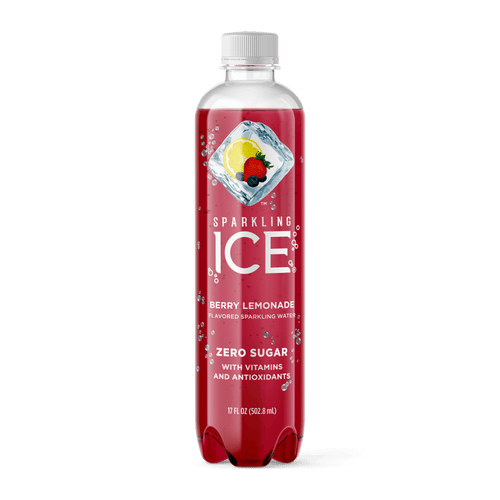 Sparkling Ice Naturally Flavored Sparkling Water, Berry Lemonade, 17 oz (Pack of 12) - Oasis Snacks