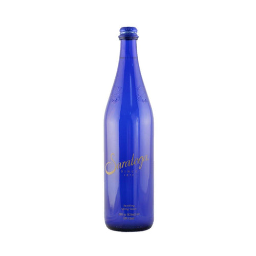 Saratoga Carbonated Sparkling Spring Water, 28 oz Glass Bottles (Pack of 12) - Oasis Snacks