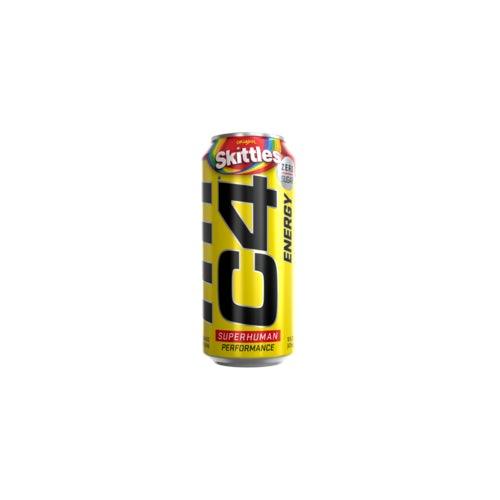 C4 Energy Drink, Skittles, Sugar Free, Carbonated Pre Workout Drink, 16 oz,  12 pack 