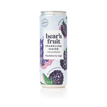 Load image into Gallery viewer, Bear's Fruit Sparkling Water with Probiotics, Blackberry Sage, 12oz (Pack of 12)