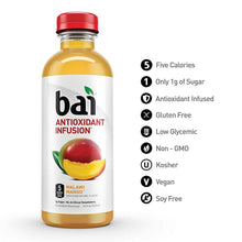 Load image into Gallery viewer, Bai Flavored Water, Malawi Mango, Antioxidant Infused Drinks, 18 fl oz (Pack of 12) - Oasis Snacks